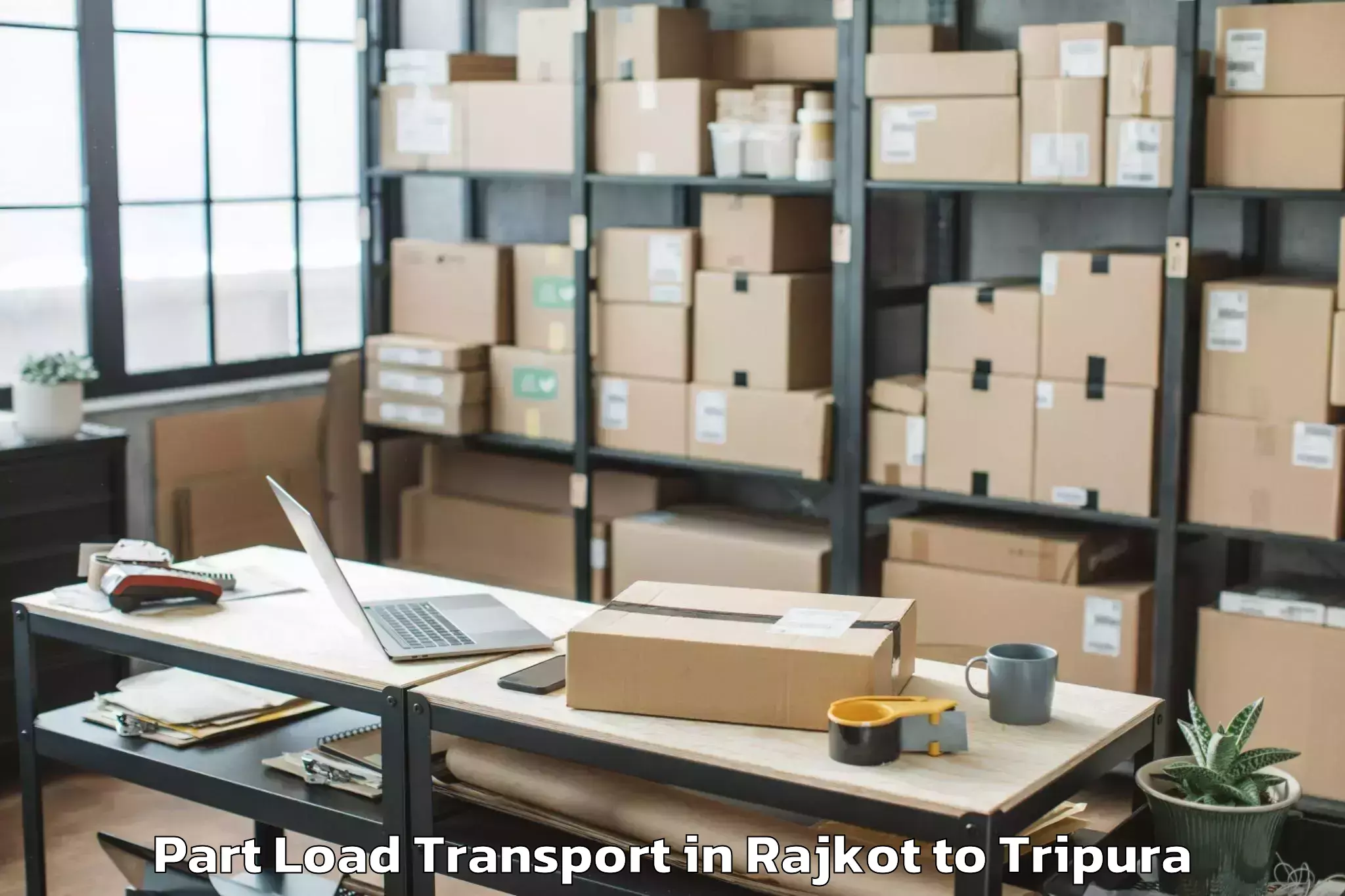 Affordable Rajkot to Khowai Airport Ixn Part Load Transport